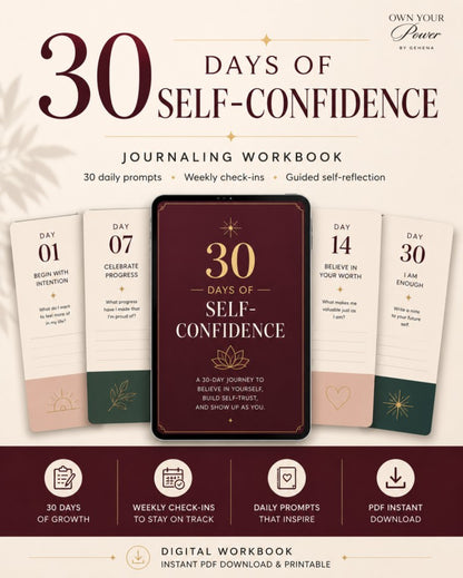 30 Days of Self-Confidence | Journaling Workbook