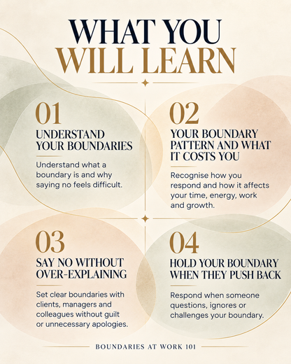 Boundaries at Work 101: Say No, Handle Pushback & Manage Expectations (for professionals, freelancers and corporates)