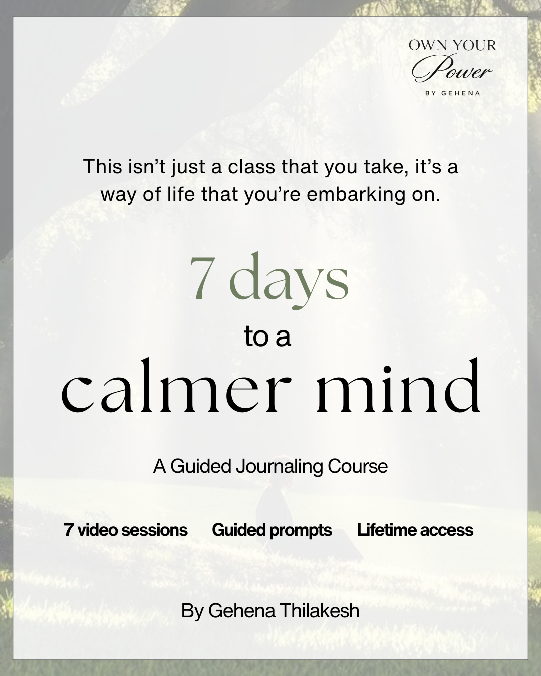 7 Days to a Calmer Mind: A Guided Journaling Course